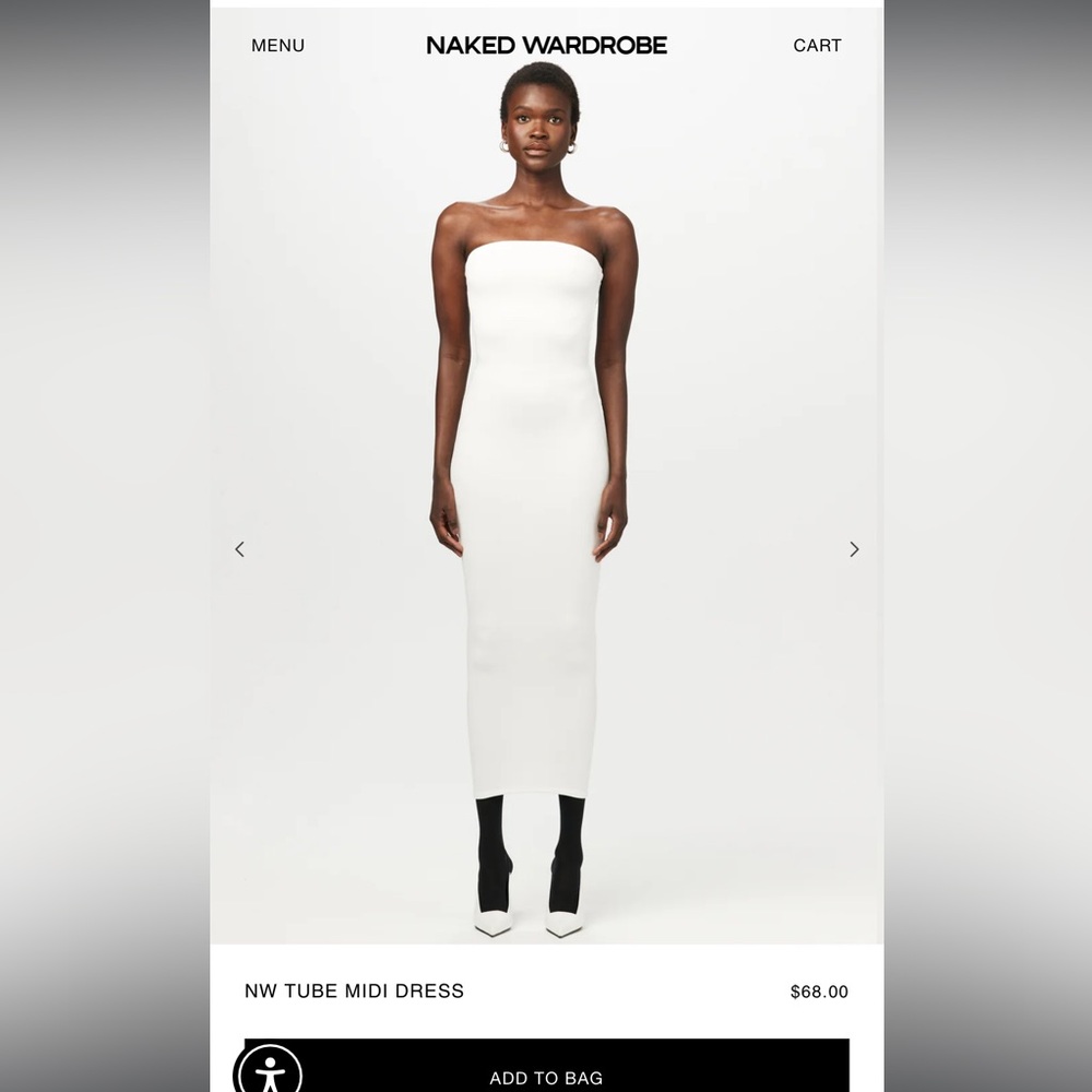 Naked Wardrobe White Tube Dress